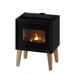 Estufa de pellet estanca FREEPOINT Modo 9,26 kW negro con patas y Wi-Fi incluido