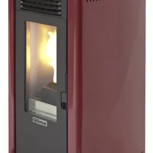 Estufa de Pellet QLIMA ECODESIGN Fiorina S-Line 7.8 kW Roja